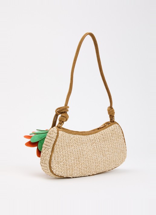 Marc Jacobs The Summer Woven Charm schoudertas met tasbedel - achterkant 2 metallic