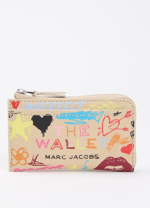 Marc Jacobs The Top Zip Multi ritsportemonnee - voorkant khaki