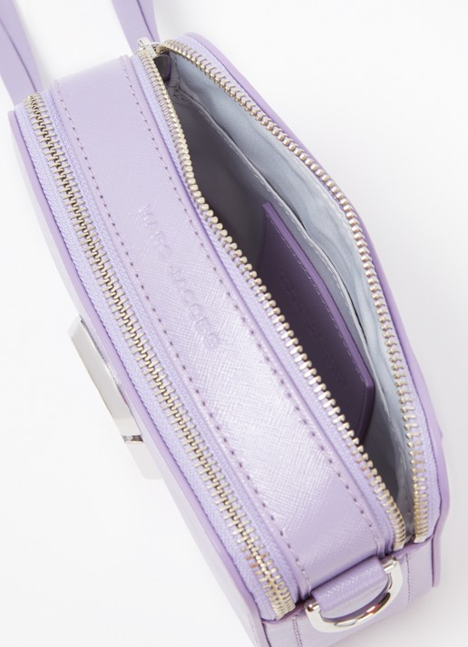 Marc Jacobs The Utility Snapshot crossbodytas van leer met logo - detail 3 lila