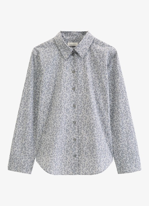 Marc O'Polo Blouse met bloemenprint - voorkant 4 lichtblauw