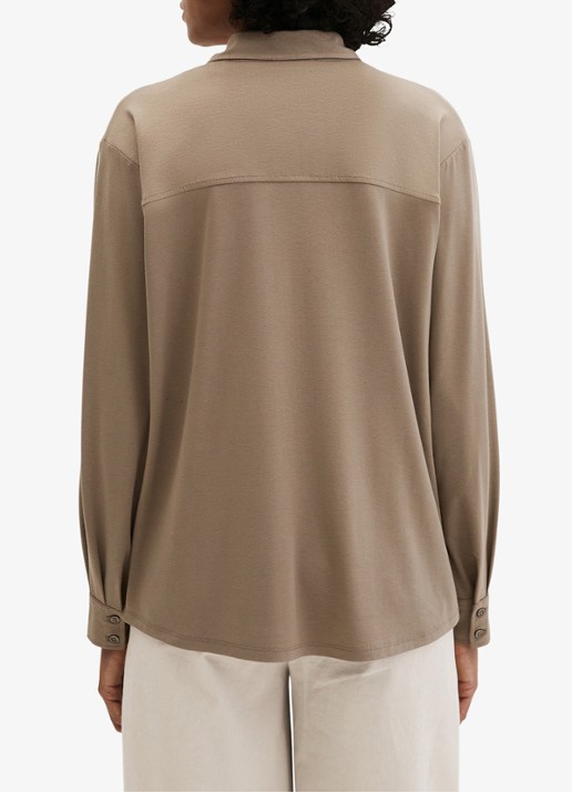 Marc O'Polo Blouse met borstzak - achterkant bruin