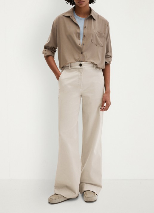 Marc O'Polo Blouse met borstzak - voorkant 3 bruin