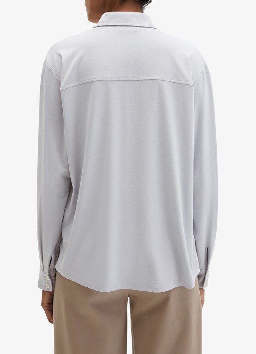 Marc O'Polo Blouse met borstzak - achterkant 5 lichtgrijs