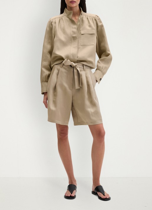 Marc O'Polo Blouse met borstzak - voorkant 2 sandpaper-2326 / beige