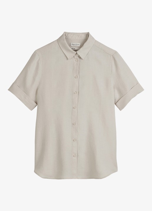 Marc O'Polo Blouse met kraag - voorkant 4 gebroken wit