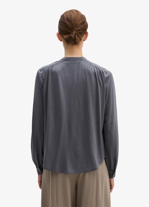 Marc O'Polo Blouse met ronde hals - achterkant 3 grijs