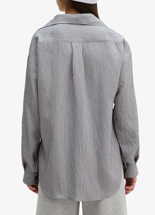Marc O'Polo Blouse met streepprint en borstzak - achterkant 5 blauw