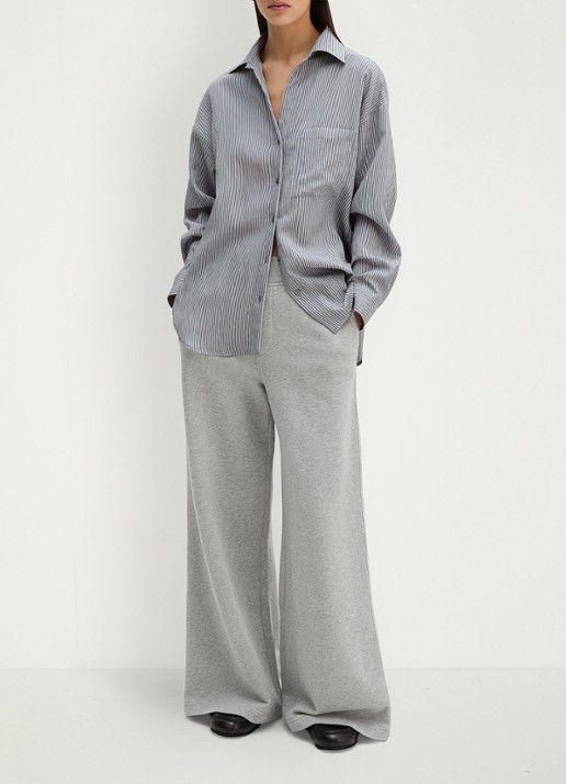Marc O'Polo Blouse met streepprint en borstzak - voorkant 2 blauw