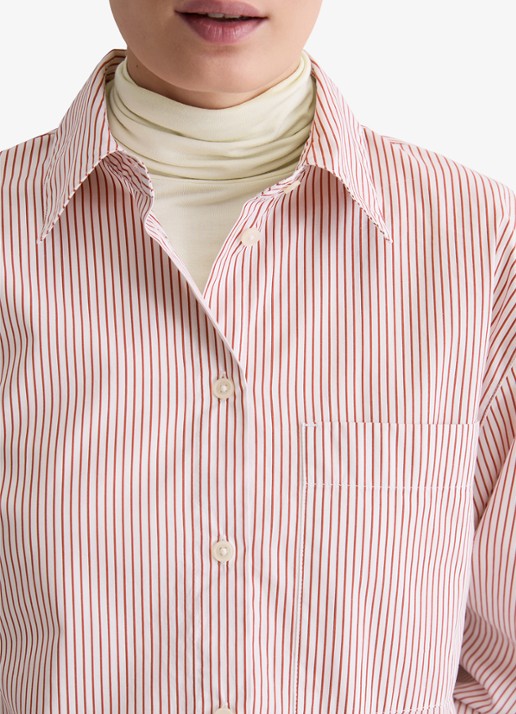 Marc O'Polo Blouse met streepprint - detail 5 rood