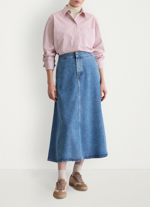 Marc O'Polo Blouse met streepprint - voorkant 2 rood