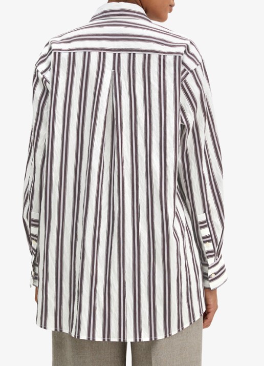 Marc O'Polo Blouse met streepprint - achterkant bruin