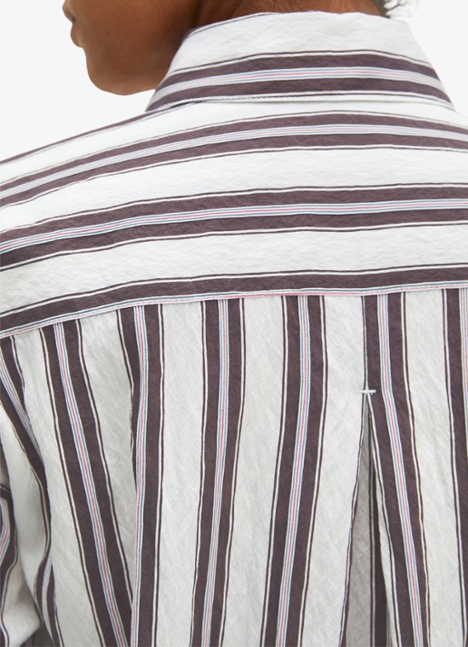 Marc O'Polo Blouse met streepprint - detail 5 bruin