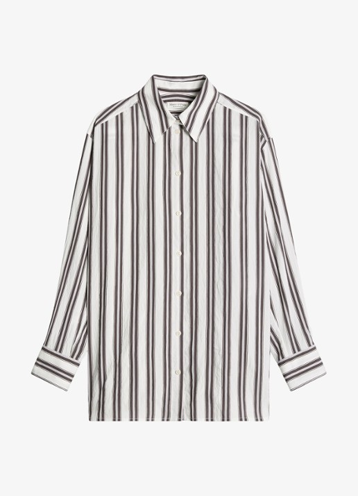Marc O'Polo Blouse met streepprint - voorkant 2 bruin