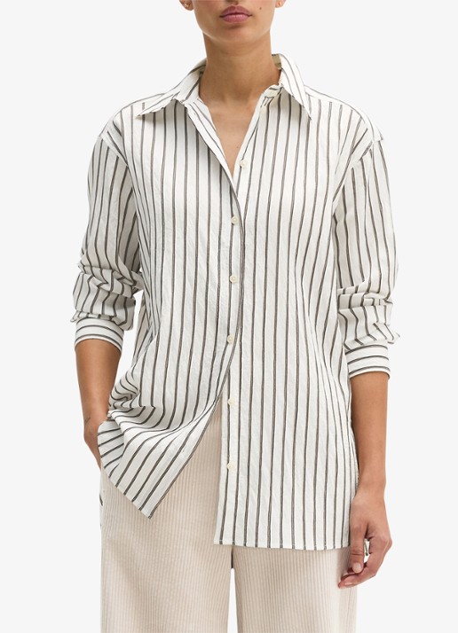 Marc O'Polo Blouse met streepprint - detail 4 middengrijs