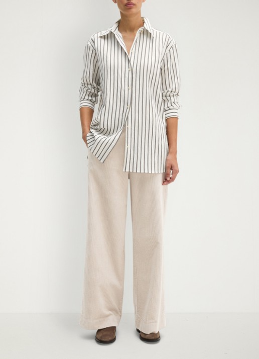 Marc O'Polo Blouse met streepprint - voorkant 3 middengrijs