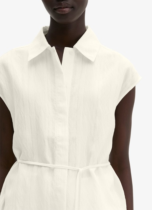 Marc O'Polo Blouse met strikceintuur en vlindermouw - detail 3 white multi 01 / wit