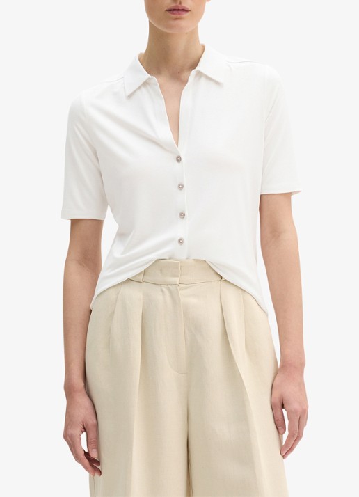 Marc O'Polo Blouse met wide spread kraag