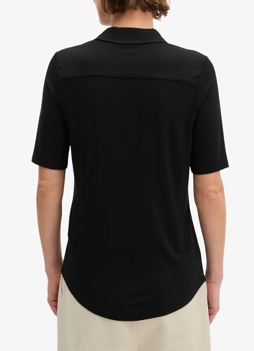 Marc O'Polo Blouse met wide spread kraag - achterkant 3 zwart
