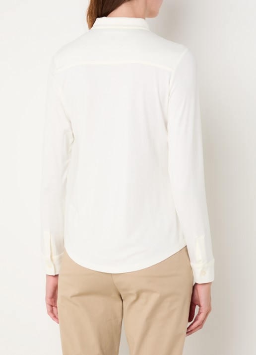 Marc O'Polo Blouse van jersey met stretch - achterkant 3 gebroken wit