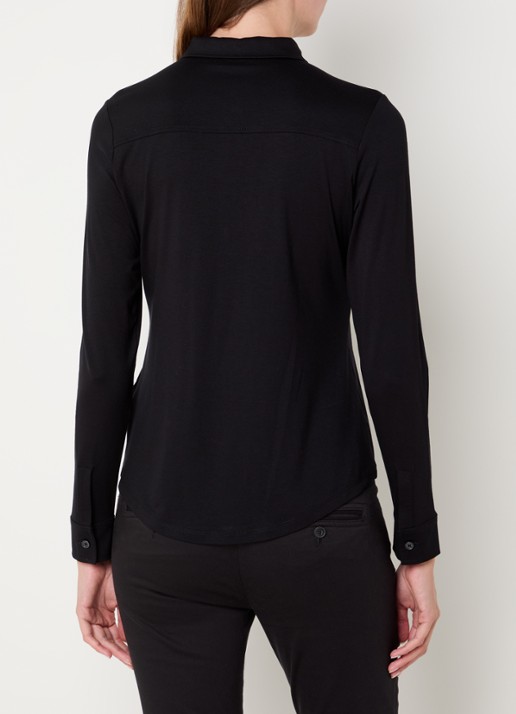 Marc O'Polo Blouse van jersey met stretch - achterkant zwart