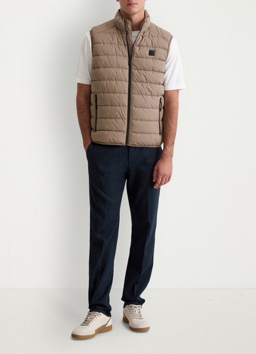 Marc O'Polo Bodywarmer met ritszakken - voorkant 5 lichtbruin