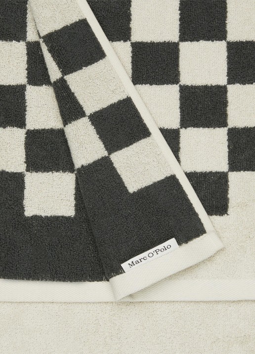 Marc O'Polo Checker badhanddoek - 550 gr/m2 - voorkant 5 antraciet