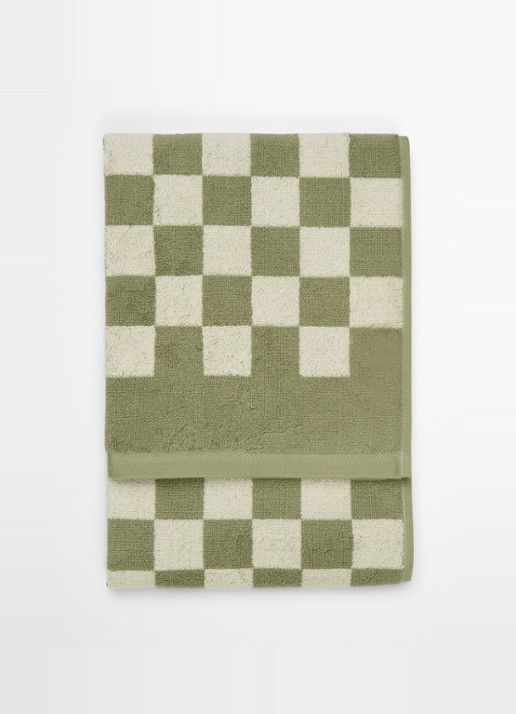Marc O'Polo Checker handdoek van  katoen badstof