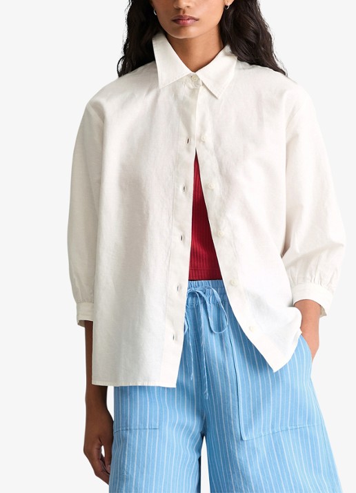 Marc O'Polo Denim Blouse met gestrikt detail