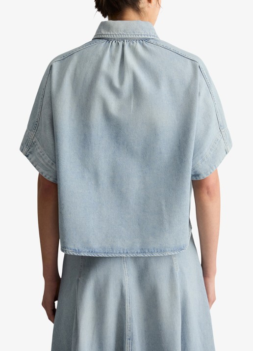 Marc O'Polo Denim Blouse van denim - achterkant indigo