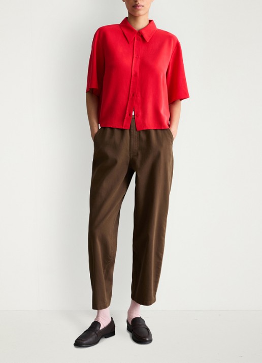 Marc O'Polo Denim Blouse van lyocell - voorkant 3 rood