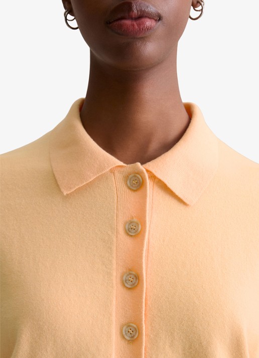 Marc O'Polo Denim Fijngebreide trui in katoenblend - detail 3 orange