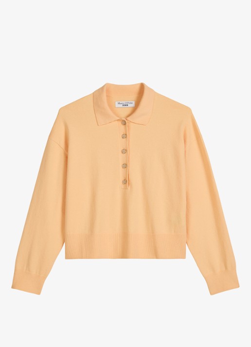 Marc O'Polo Denim Fijngebreide trui in katoenblend - voorkant 4 orange