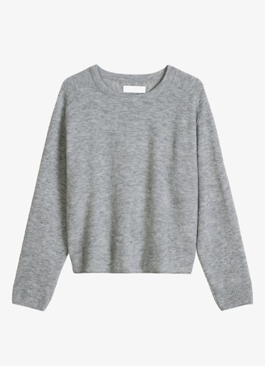 Marc O'Polo Denim Fijngebreide trui in wolblend - voorkant 4 lichtgrijs