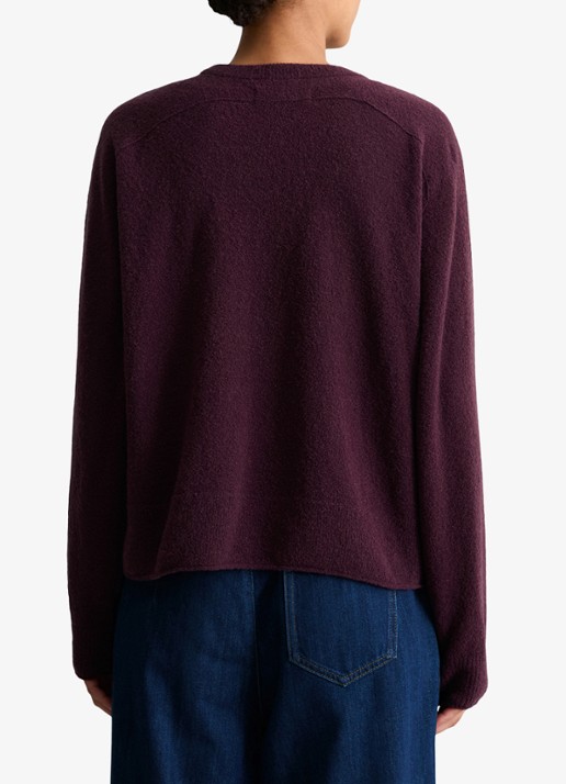 Marc O'Polo Denim Fijngebreide trui in wolblend - achterkant 3 bordeauxrood