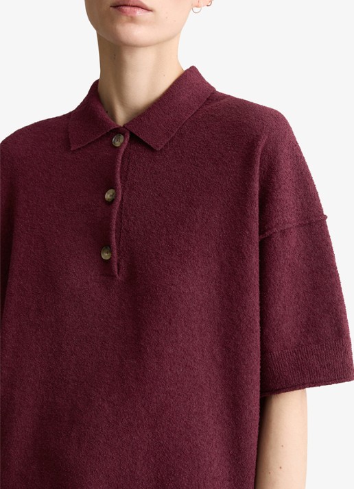 Marc O'Polo Denim Fijngebreide trui met polokraag  - detail 3 merlot red/6932