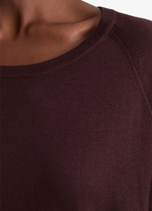 Marc O'Polo Denim Fijngebreide trui met vleermuis mouw - detail 2 burnt aubergine-6929 / paars