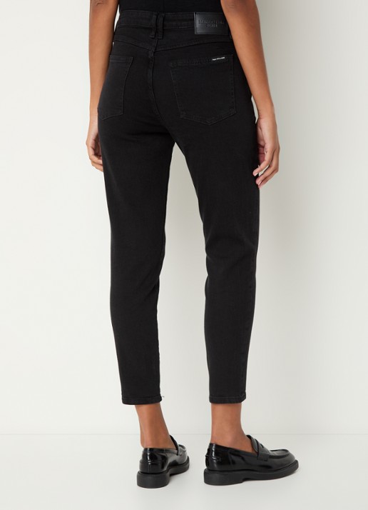 Marc O'Polo Denim Freja high waist tapered fit jeans van  katoen - achterkant 2 zwart