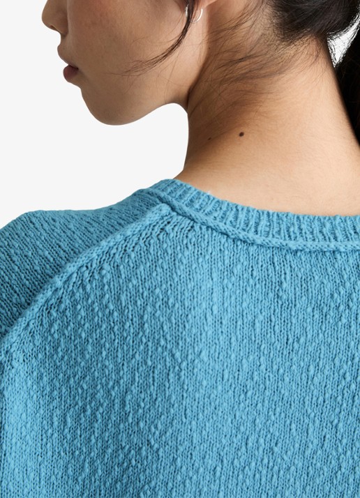 Marc O'Polo Denim Grofgebreid vest met ronde hals - detail 2 blue dawn/5429