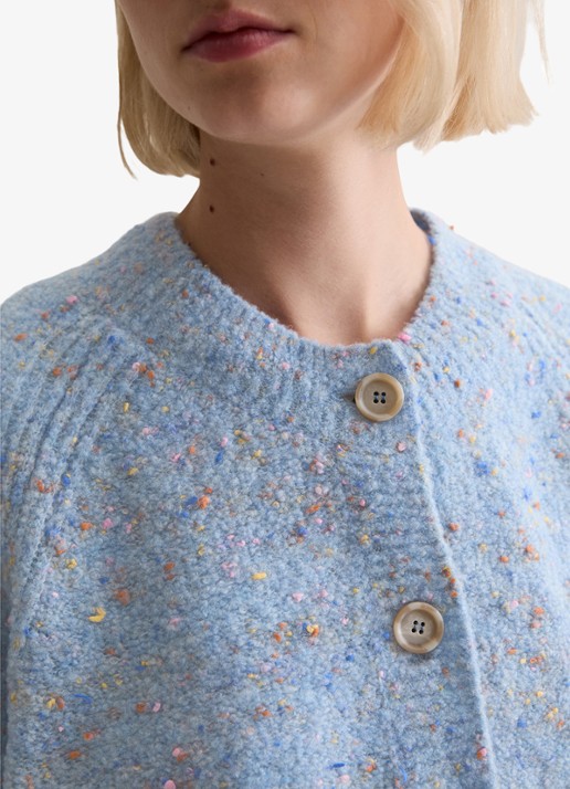 Marc O'Polo Denim Grofgebreid vest met textuur - detail 2 lichtblauw