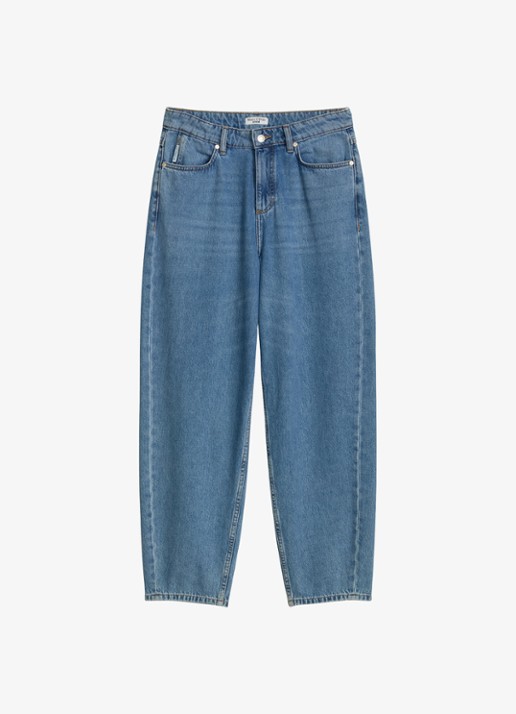Marc O'Polo Denim High waist balloon fit jeans met steekzakken - voorkant 2 indigo