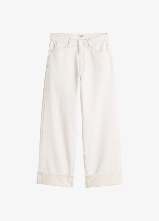 Marc O'Polo Denim High waist regular fit jeans met gekleurde wassing - voorkant 3 wit