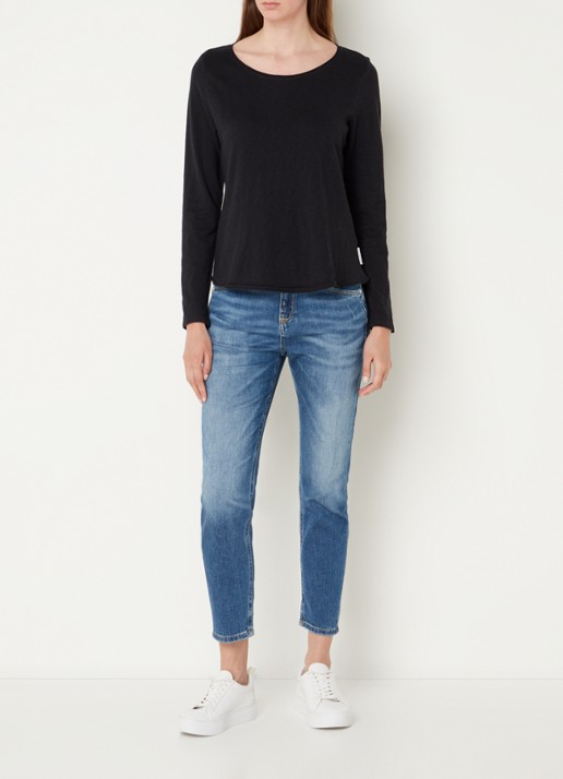 Marc O'Polo Denim High waist slim fit jeans van  katoen met medium wassing - voorkant 5 indigo