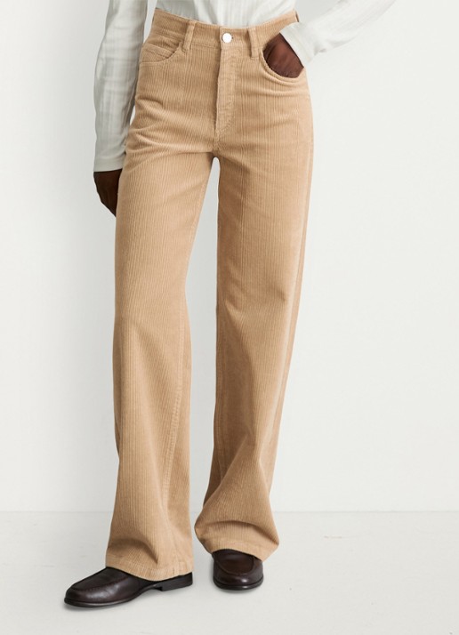 Marc O'Polo Denim High waist straight fit broek van corduroy