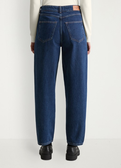 Marc O'Polo Denim High waist tapered fit jeans van katoen - achterkant denim