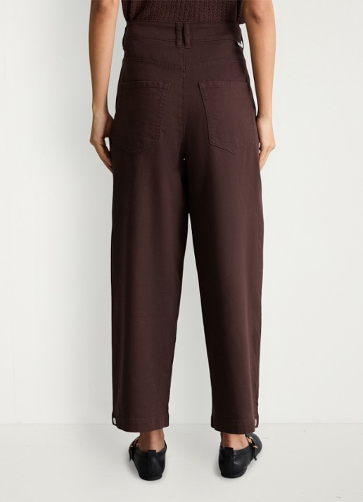 Marc O'Polo Denim High waist wide fit jeans met gekleurde wassing - achterkant 3 aubergine