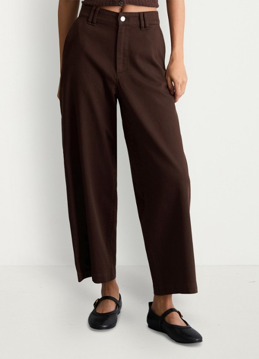Marc O'Polo Denim High waist wide fit jeans met gekleurde wassing - detail 4 aubergine