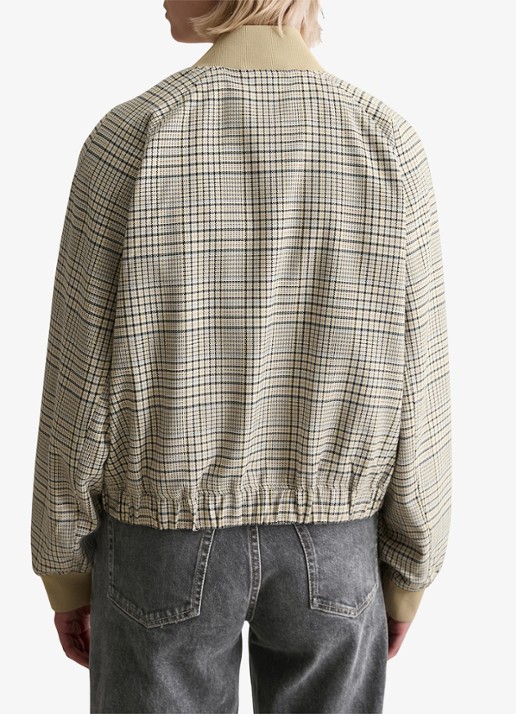 Marc O'Polo Denim Jack met ruitdessin en steekzakken - achterkant 3 beige