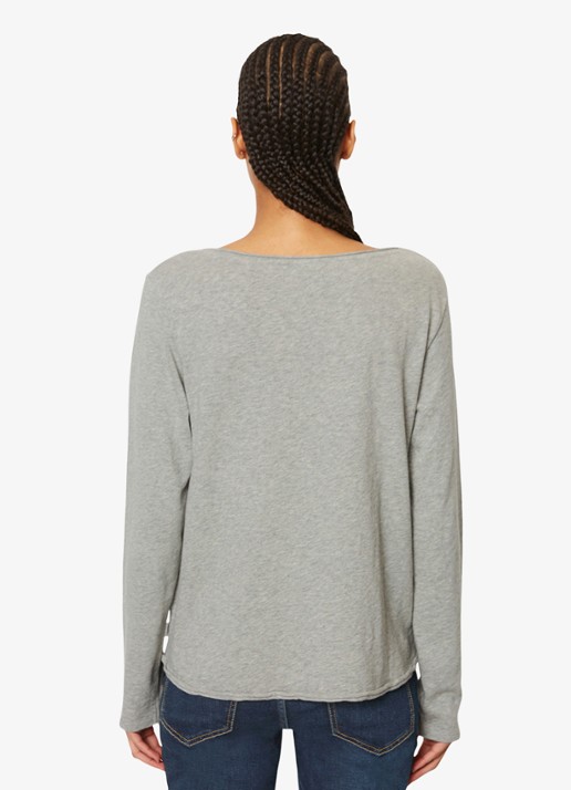 Marc O'Polo Denim Longsleeve met boothals - achterkant grijs