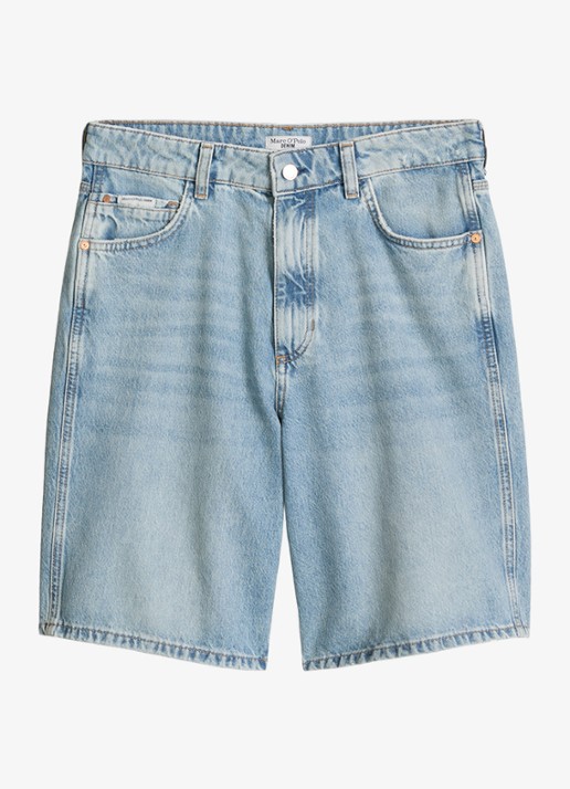 Marc O'Polo Denim Loose fit korte broek van denim met lichte wassing