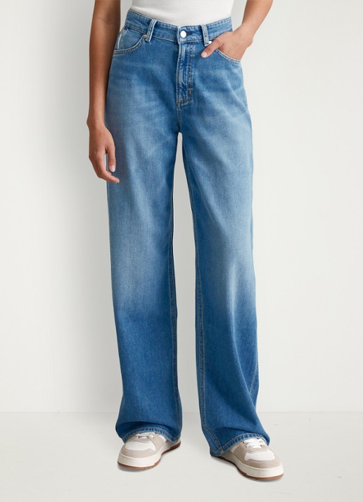 Marc O'Polo Denim Mid waist loose fit jeans met steekzakken